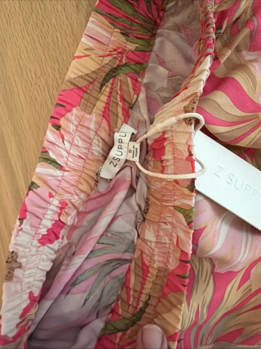 NWT Z Supply Dante Barra Tropic Pant Small Wide Leg Tropical Vacation Elastic